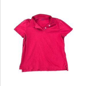 LANDS END Women’s Short Sleeve Red Polo Blouse Size Medium